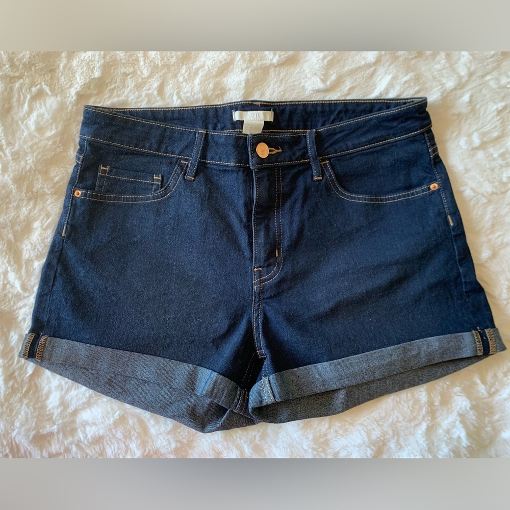 H&M & Denim Jean Dark Blue Shorts Size 10